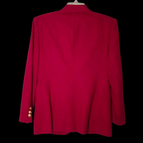Women's Talbots Red Wool Blazer Jacket Size 8 Petite - Picture 2 of 5